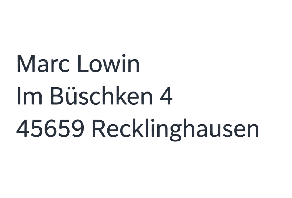 Marc Lowin, Im Büschken 4, 45659 Recklinghausen